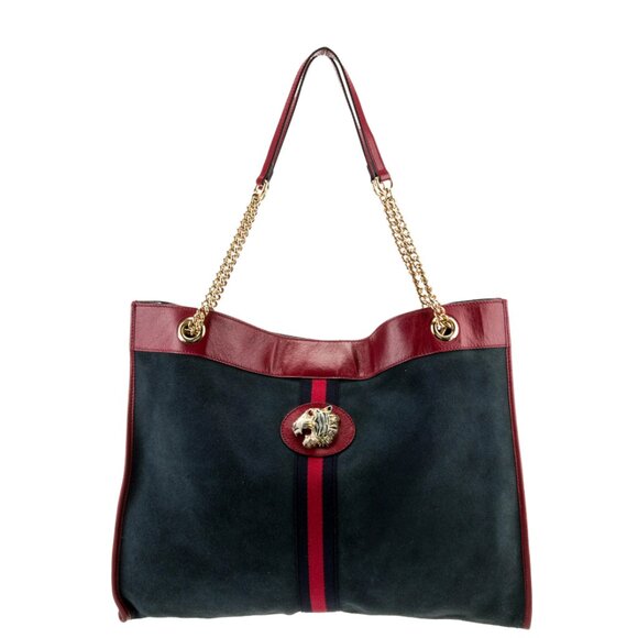 Gucci Rajah Tote Large Blue Suede Leather with additional purse coin - Picture 1 of 4